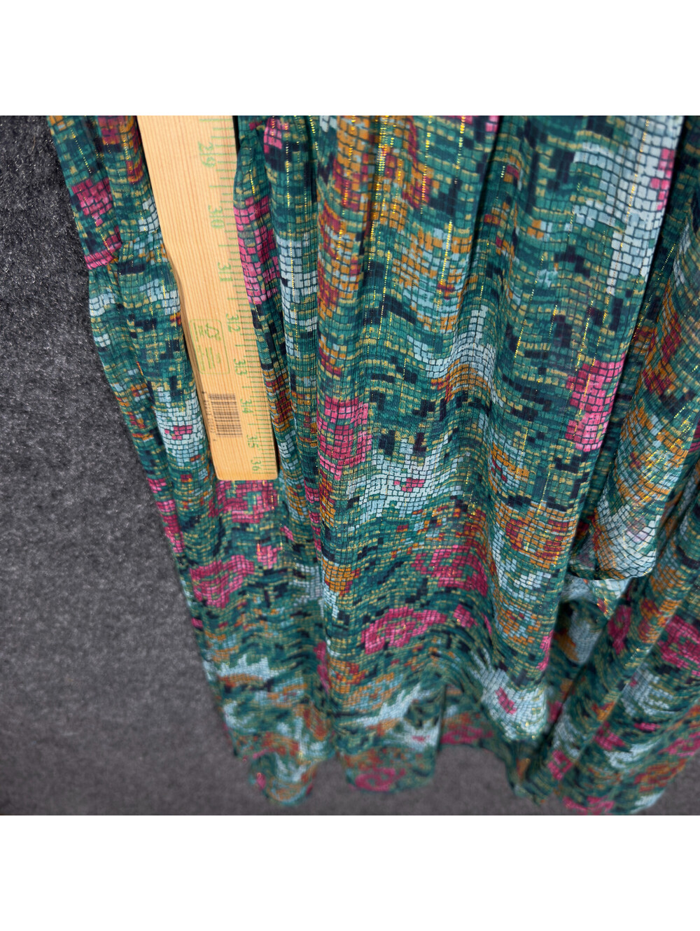 LC Lauren Conrad Wrap Dress S Small Green Floral Long Tasseled Belted V-Neck - Picture 6 of 9